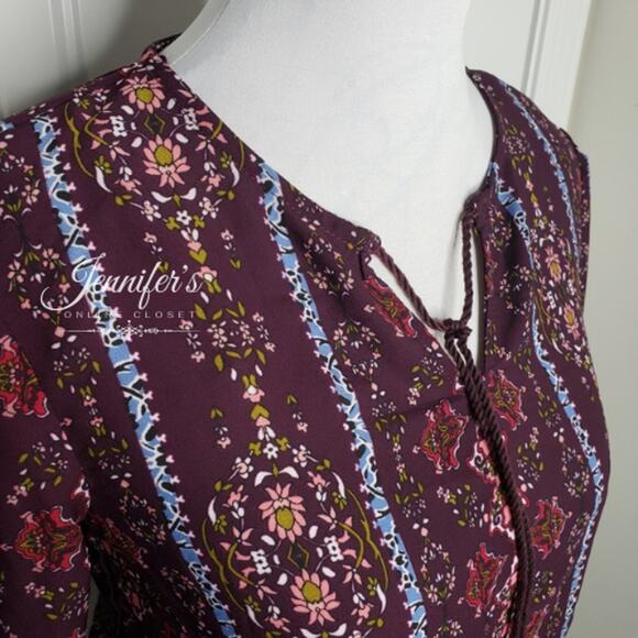 3/$25 Blue Rain Women's Tassel Tie Long Sleeve Blouse - Picture 2 of 7